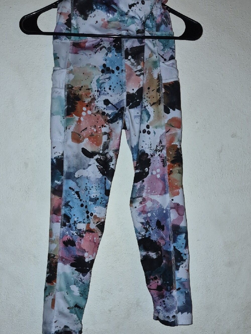 Womena Multicolor Watercolor Print Yoga Leggings - Picture 7 of 7